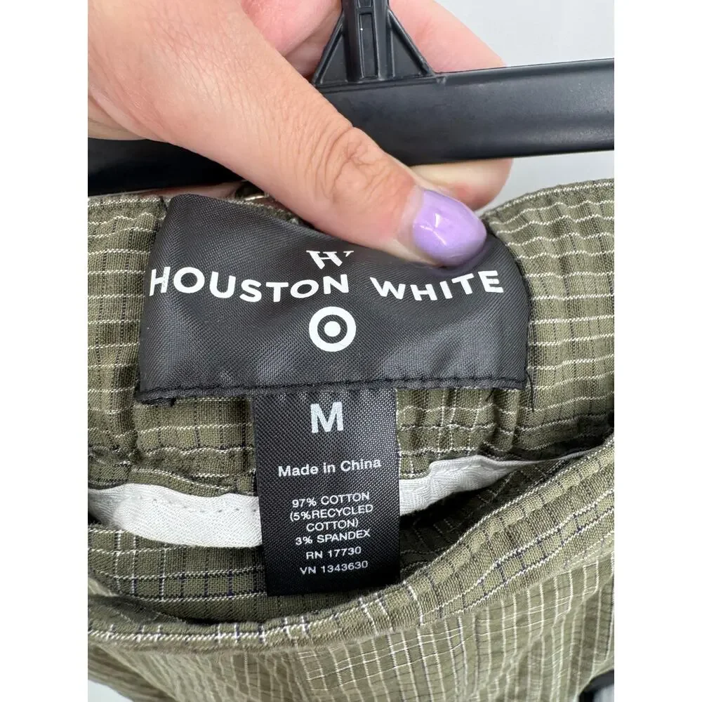 Houston White Mens Plaid Straight Suit Pants Olive Green Trousers Medium